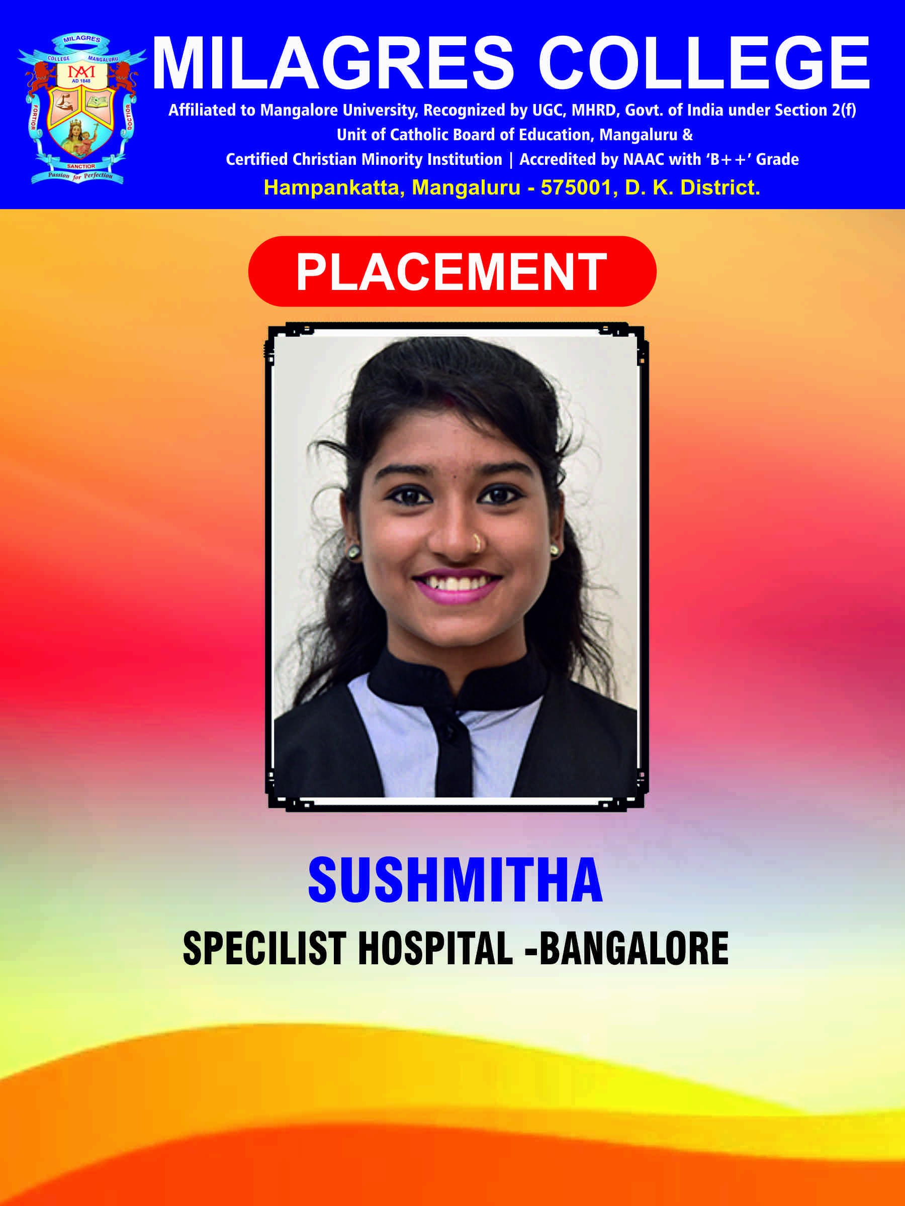 Successfully placed student